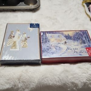 Set of Two Holiday Greeting Card Boxes. New In Wrappers.